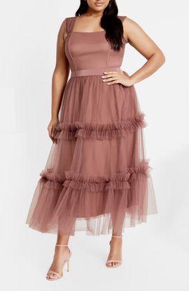 City Chic City Chic Charming Tulle Ruffle Dress