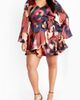 City Chic City Chic Cherrie Tie Belt Long Sleeve Satin Minidress - 1