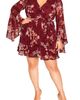 City Chic City Chic Danna Print Long Sleeve Faux Wrap Dress - 1