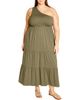 City Chic City Chic Darcy Smocked One Shoulder Dress - 1