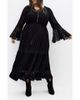 City Chic City Chic Dulce Lace Detail Long Sleeve Maxi Dress - 1