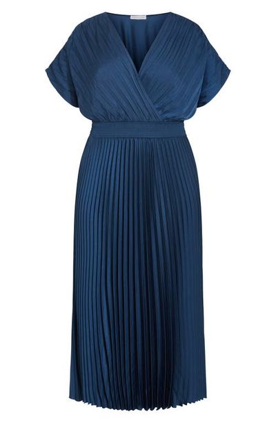 City Chic City Chic Elia Faux Wrap Pleated Dress