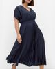 City Chic City Chic Elia Faux Wrap Pleated Dress - 3