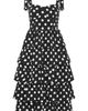 City Chic City Chic Elina Polka Dot Tie Strap Tiered Midi Dress - 4