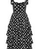 City Chic City Chic Elina Polka Dot Tie Strap Tiered Midi Dress - 5