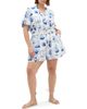 City Chic City Chic Elise Amalfi Print Belted Button Front Romper - 1