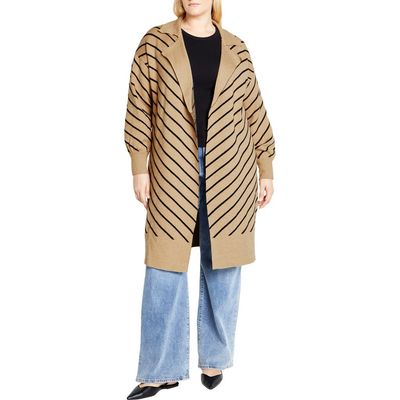 City Chic City Chic Elsie Stripe Cardigan 