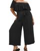 City Chic City Chic Emery Off the Shoulder Wide Leg Jumpsuit - 1