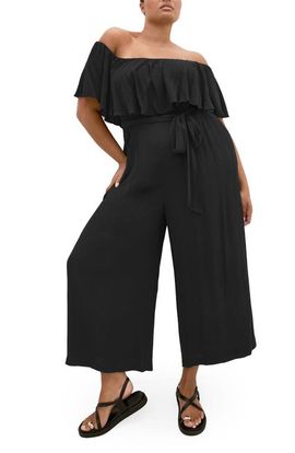 City Chic City Chic Emery Off the Shoulder Wide Leg Jumpsuit