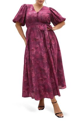 City Chic City Chic Eternal Love Lace Print Cotton Maxi Dress