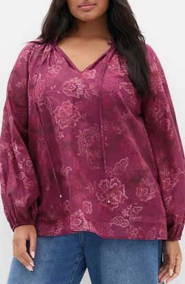 City Chic City Chic Eternal Love Print Cotton Top