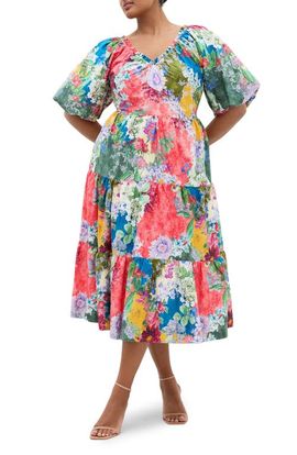 City Chic City Chic Fantasy Print Flared Midi Dress