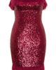 City Chic City Chic Feather Trim Sequin Strapless Dress - 3