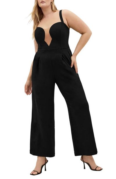 City Chic City Chic Flaunt It Wide Leg Jumpsuit