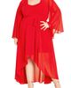 City Chic City Chic Fleetwood Long Sleeve Chiffon Wrap Dress - 1