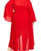 City Chic City Chic Fleetwood Long Sleeve Chiffon Wrap Dress - 2