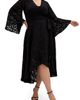 City Chic City Chic Fleetwood Long Sleeve Jacquard Wrap Dress - 1