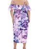 City Chic City Chic Floral Drape Cold Shoulder Midi Dress - 2