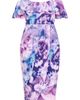 City Chic City Chic Floral Drape Cold Shoulder Midi Dress - 3