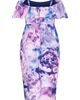 City Chic City Chic Floral Drape Cold Shoulder Midi Dress - 4