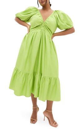 City Chic City Chic Grace Puff Sleeve Midi Dress
