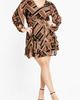 City Chic City Chic Harlow Patchwork Floral Tie Waist Minidress - 1