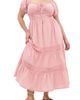 City Chic City Chic Haven Lace Trim Puff Sleeve Midi Dress - 1