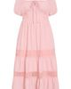 City Chic City Chic Haven Lace Trim Puff Sleeve Midi Dress - 3