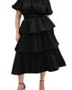 City Chic City Chic Heavenly Tiered Puff Sleeve Midi Dress - 1