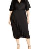 City Chic City Chic Holland Sateen Faux Wrap Midi Dress - 1