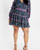 City Chic City Chic Iris Metallic Stripe Print Long Sleeve Tiered Dress - 1