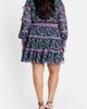 City Chic City Chic Iris Metallic Stripe Print Long Sleeve Tiered Dress - 2