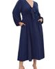 City Chic City Chic Ivanna Tie Neck Long Sleeve Maxi Dress - 1