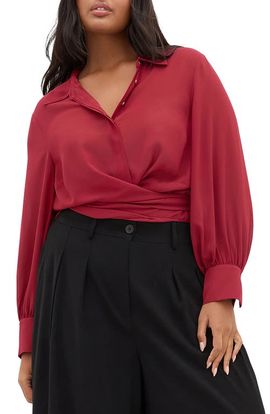 City Chic City Chic Jane Tie Hem Shirt