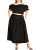 City Chic City Chic Kaia Off the Shoulder Crop Top & Maxi Skirt - 1