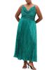 City Chic City Chic Kamila Plissé Metallic Sleeveless Maxi Dress - 1