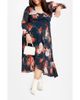 City Chic City Chic Kataleya Long Sleeve Chiffon Maxi Wrap Dress - 1