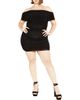 City Chic City Chic Kayla Diamante Off the Shoulder Body-Con Minidress - 1