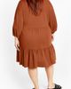 City Chic City Chic Kiara Balloon Sleeve Tiered Shirtdress - 2