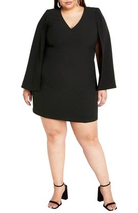 City Chic City Chic Kyla Cape Sleeve Minidress