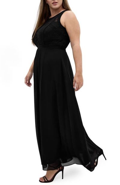 City Chic City Chic Lace Bodice Pleated Dress