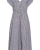 City Chic City Chic Laureli Gingham Flutter Sleeve Midi Dress - 4