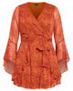 City Chic City Chic Lexi Long Sleeve Faux Wrap Minidress - 3
