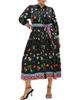 City Chic City Chic Lina Long Sleeve Belted Maxi Shirtdress - 1