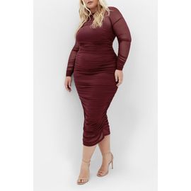 City Chic City Chic Livia Mesh Overlay Pencil Skirt