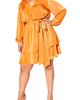 City Chic City Chic Long Sleeve Faux Wrap Dress - 1
