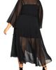City Chic City Chic Long Sleeve Sheer Chiffon Maxi Wrap Dress - 2