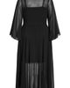 City Chic City Chic Long Sleeve Sheer Chiffon Maxi Wrap Dress - 4