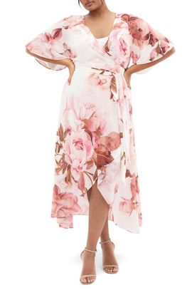 City Chic City Chic Lovers' Lane Floral Print Wrap Dress