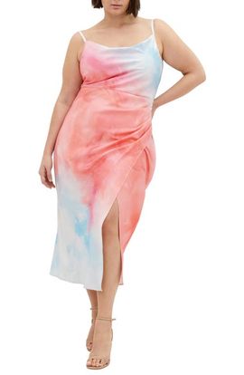 City Chic City Chic Mali Print Satin Cocktail Dress
